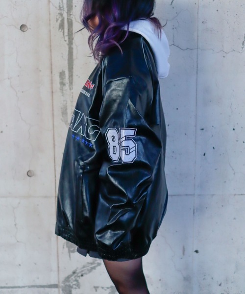 P*9様 レザレクション チェーンエンブレムブルゾン メンズL P*9様 レザレクション チェーンエンブレムブルゾン メンズL