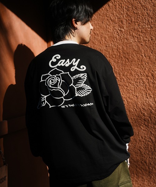 Tシャツ・カットソー Rose Ringer Tee JACKROSE tシャツ JE-RINGER ROSE LS TEE メンズ レディース