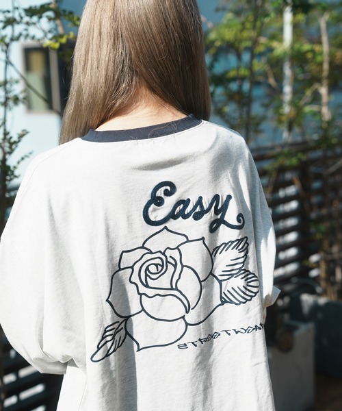 Tシャツ・カットソー Rose Ringer Tee JACKROSE tシャツ JE-RINGER ROSE LS TEE メンズ レディース