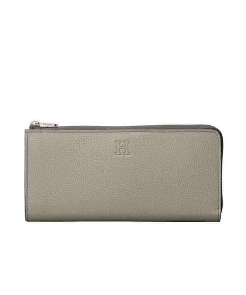 ヒロフ／HIROFU 長財布 財布 ウォレット レディース 女性 女性用レザー 革 本革 グレー 灰色  小銭入れあり シボ革 シュリンクレザー ラウンドジップ ラウンドファスナー HIROFU（ヒロフ） 財布 「ピウメノ」長財布 レザー スリム ロング