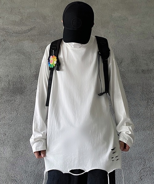 BENDER TOKYO tシャツ 「BENDER TOKYO」オーバーサイズ 裾ダメージ加工
