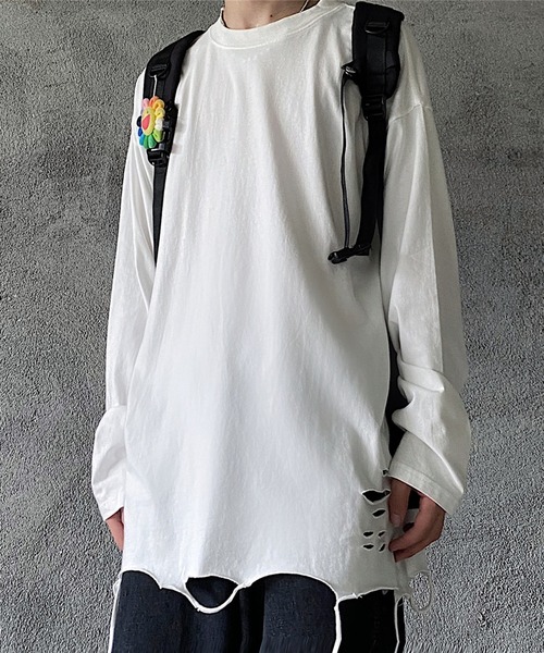 BENDER TOKYO tシャツ 「BENDER TOKYO」オーバーサイズ 裾ダメージ加工