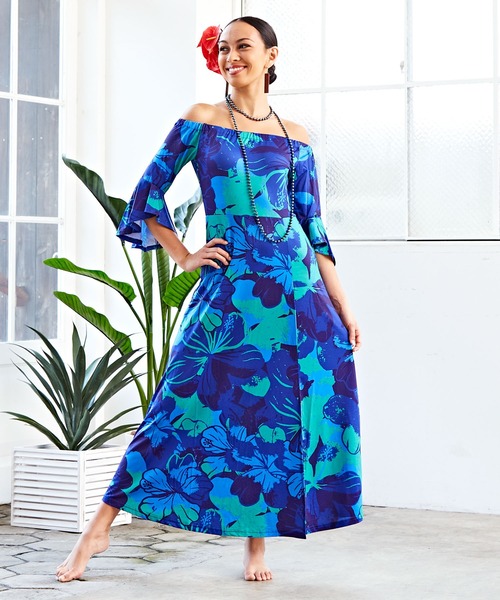 OceanBlueBird Mサイズ ドレス ワンピース　Maunaloa Maunaloa（マウナロア） ドレス 「Maunaloa」Ocean Blue Bird プア