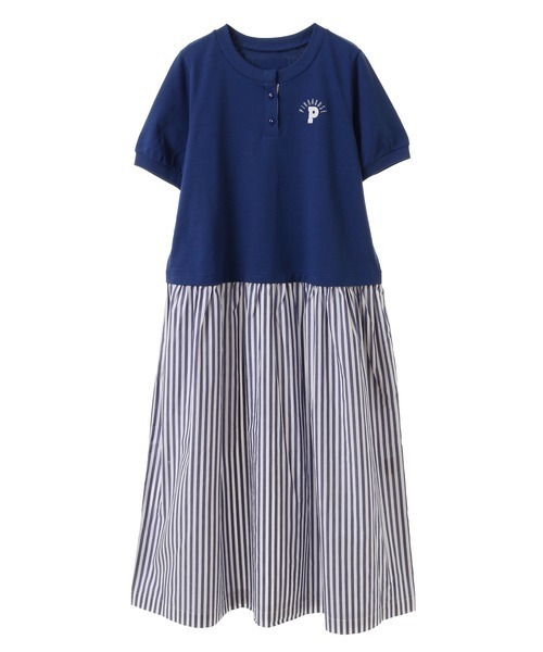 PINK HOUSE ワンピース ロンドンストライプ使いコンビワンピース