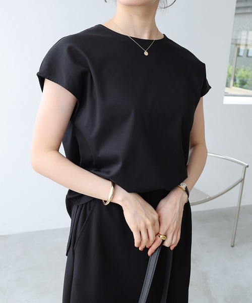 evernavy tシャツ 半袖 シルケットフレンチスリーブプルオーバー