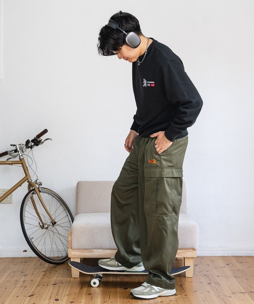 kaoyorinakami ナイロンジャケット＆カーゴパンツセット kaoyorinakami カーゴパンツ punch cat cargo pants / パンチキャット