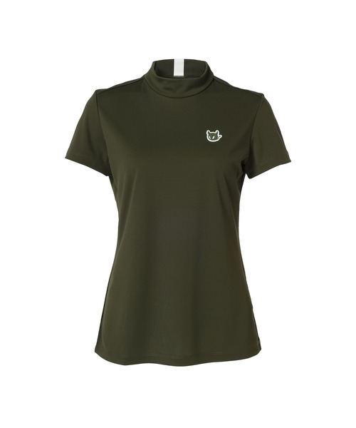 tシャツ WOMENS バックハニカム 半袖モックネック レディース