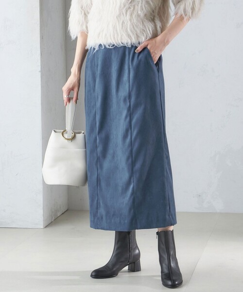 SHIPS（シップス） スカート 「手洗い可能」フェイク スエード