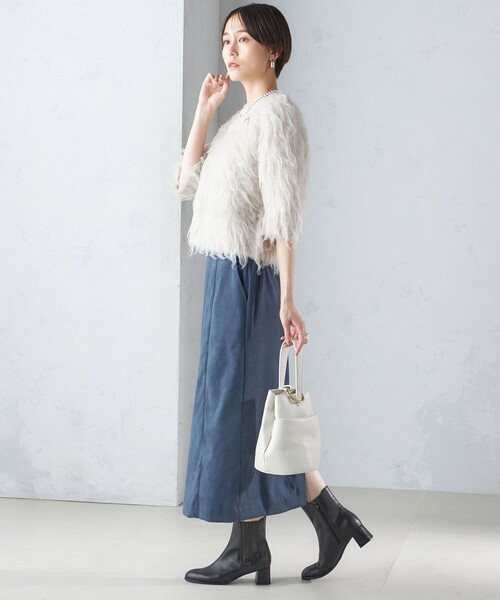 SHIPS（シップス） スカート 「手洗い可能」フェイク スエード