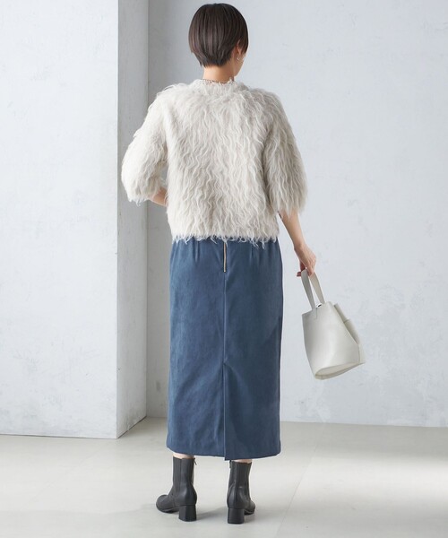 SHIPS（シップス） スカート 「手洗い可能」フェイク スエード