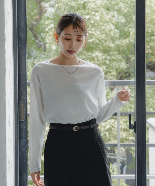 新品未使用PLAVE why？クロップトップTシャツSサイズ ニッセン tシャツ 「低身長/高身長サイズ有」スラブシアー