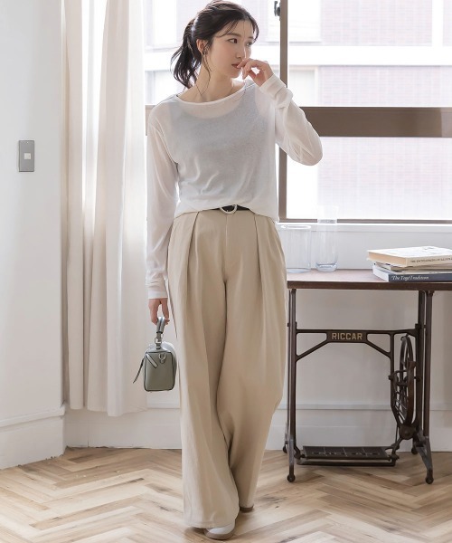 ［15日まで］litmus シアートップス[最終値下げ] feepur（フェピュール） tシャツ スラブ調オーバーシアートップス