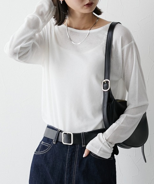 ニッセン tシャツ 「低身長/高身長サイズ有」スラブシアー