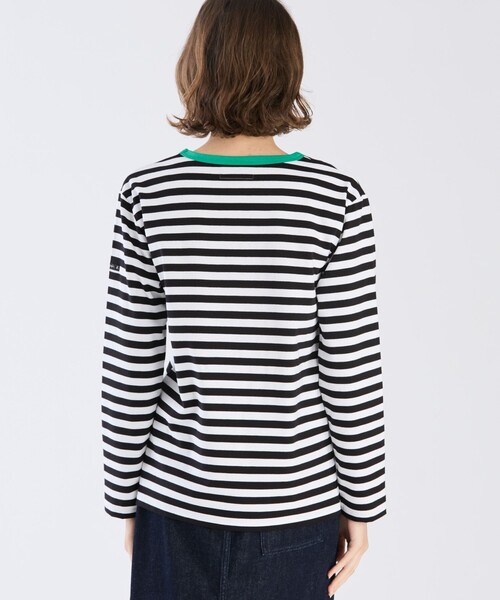 agnes b.（アニエスベー） tシャツ 細ボーダー コットン 長袖 Tシャツ