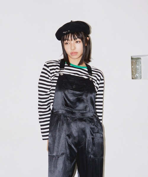 agnes b.（アニエスベー） tシャツ 細ボーダー コットン 長袖 Tシャツ
