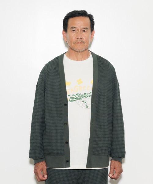 SEAGREEN カーディガン SEAGREEN(シーグリーン) BIG WAFFLE