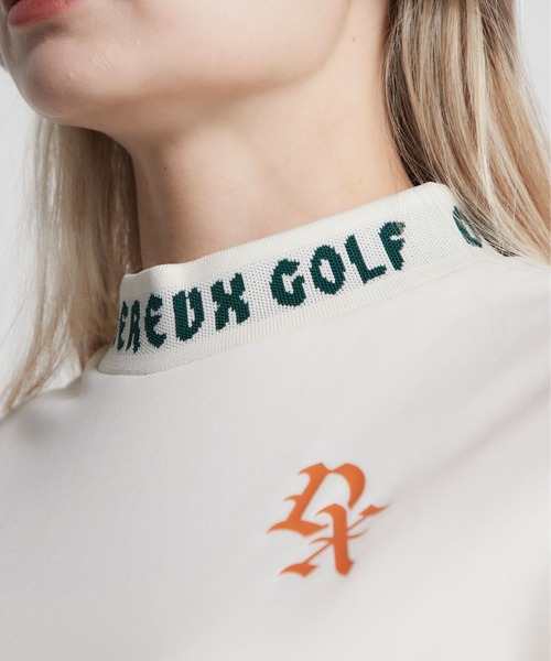 DEVEREUX GOLF tシャツ 半袖 ジャガードロゴモックネック半袖