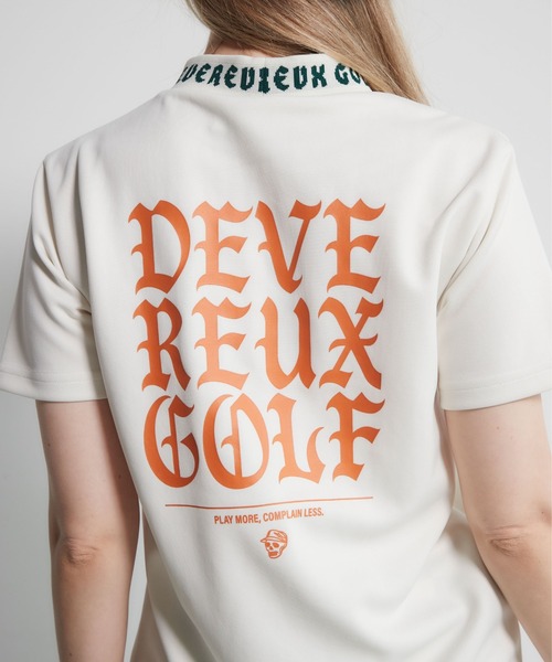 DEVEREUX GOLF tシャツ 半袖 ジャガードロゴモックネック半袖