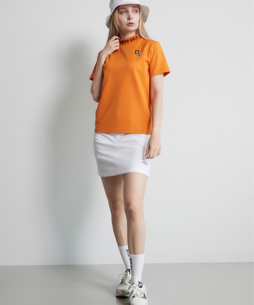 DEVEREUX GOLF tシャツ 半袖 ジャガードロゴモックネック半袖
