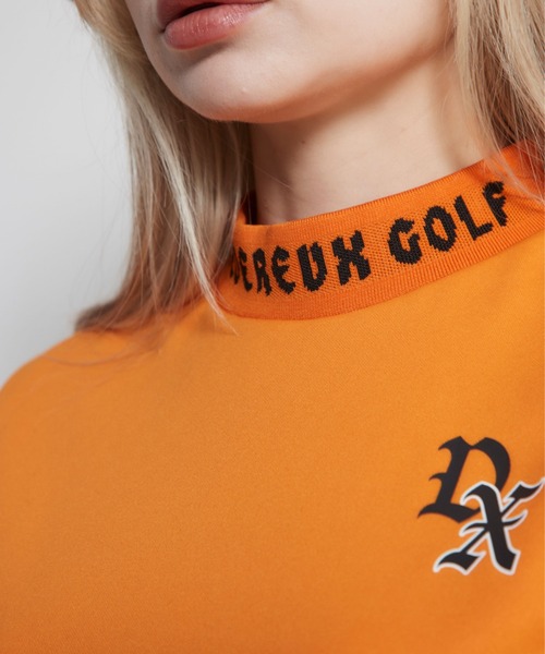 DEVEREUX GOLF tシャツ 半袖 ジャガードロゴモックネック半袖