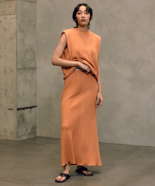 ベスト ジレ BOUCLE JERSEY SLEEVELESS TOPS / ブークレジャージースリーブレストップス レディース
