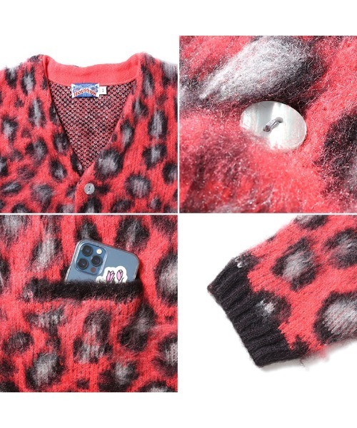 カーディガン HOUSTON woman ヒューストン ウーマン LEOPARD MOHAIR TOUCH CARDIGAN レオパード柄 モヘアタッ 88022259b_17_d_215.jpg