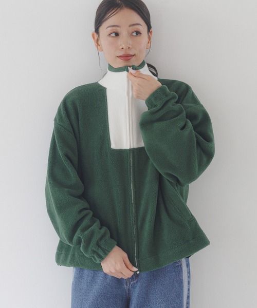 LAKOLE（ラコレ） コート アウター 刺繍ロゴフリースジャケット