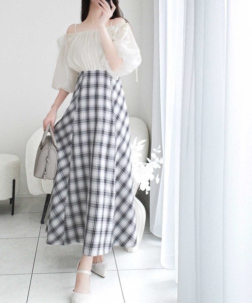【タグ付き♡試着のみ未使用】MILLY オフショルダーワンピース♡ピンクパープル mily bilet ワンピース 「mily bilet」1枚でスタイリングが完成