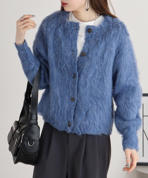 カーディガン BRODIAEA ふわふわニットカーディガン レディース