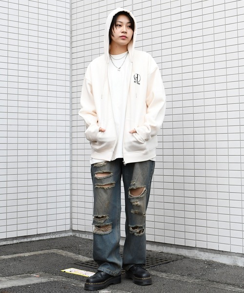 パーカー・フーディ PRINTED HOODIE Starting Over パーカー graphic logo back print full zip