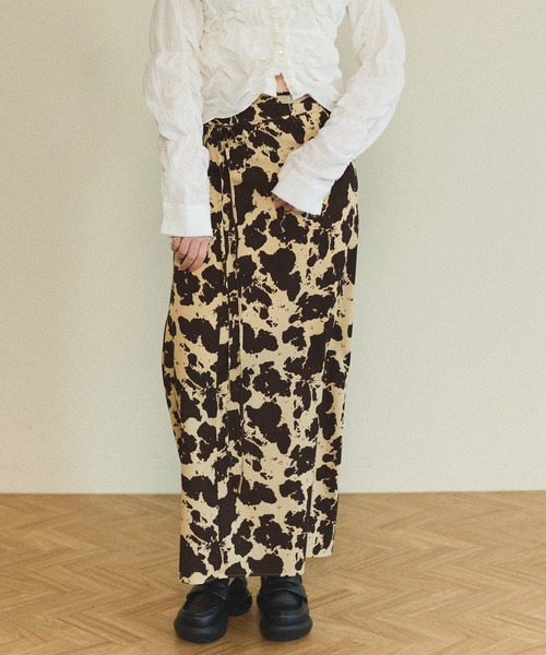 MAISON SPECIAL スカート COW Printed Maxi Skirt/COWプリント