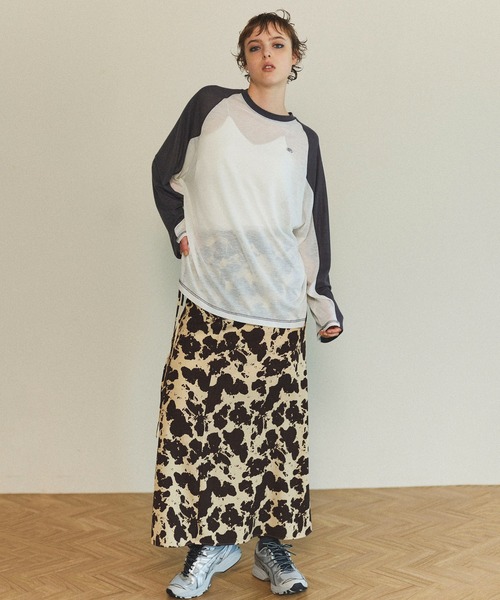 掲載5日迄メゾンスペシャルCOW Printedスカート36 MAISON SPECIAL スカート COW Printed Maxi Skirt/COWプリント