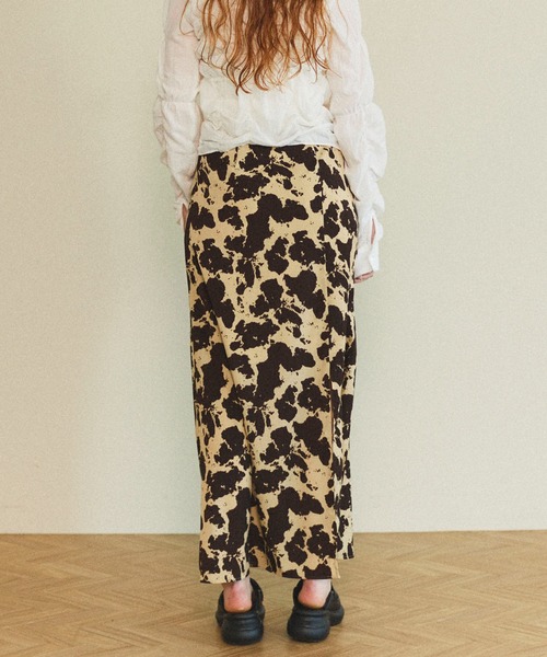 掲載5日迄メゾンスペシャルCOW Printedスカート36 MAISON SPECIAL スカート COW Printed Maxi Skirt/COWプリント