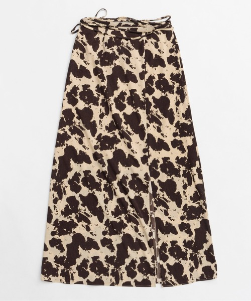 掲載5日迄メゾンスペシャルCOW Printedスカート36 MAISON SPECIAL スカート COW Printed Maxi Skirt/COWプリント