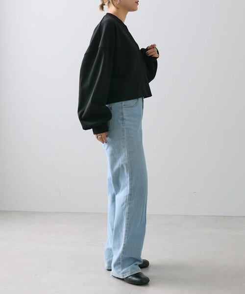 【SUM1 STYLE(スミスタイル)】 Vネックプルオーバー ear PAPILLONNER トレーナー スウェット Vネックプルオーバー