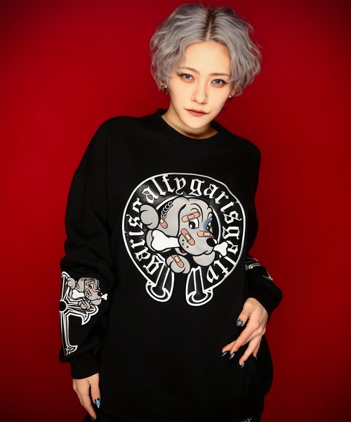 GA×GALFY ガルフィー ガリノハーツクルースウェット サブカル 地雷系 GALFY トレーナー スウェット GA×GALFY-ガリノハーツクルー