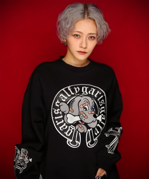 GA×GALFY ガルフィー ガリノハーツクルースウェット サブカル 地雷系 GALFY トレーナー スウェット GA×GALFY-ガリノハーツクルー