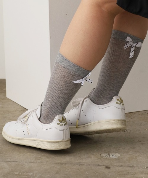 ROOP TOKYO ハイソックス 靴下 Dot ribbon midriff socks /ドット