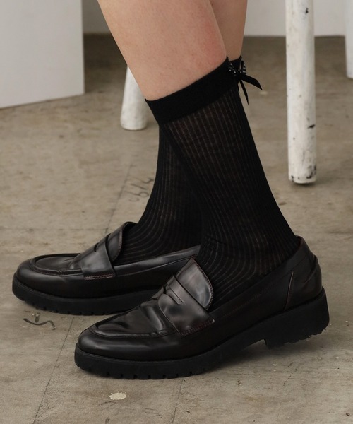 ROOP TOKYO 靴下 Dot ribbon midriff socks /ドットリボン ミドル
