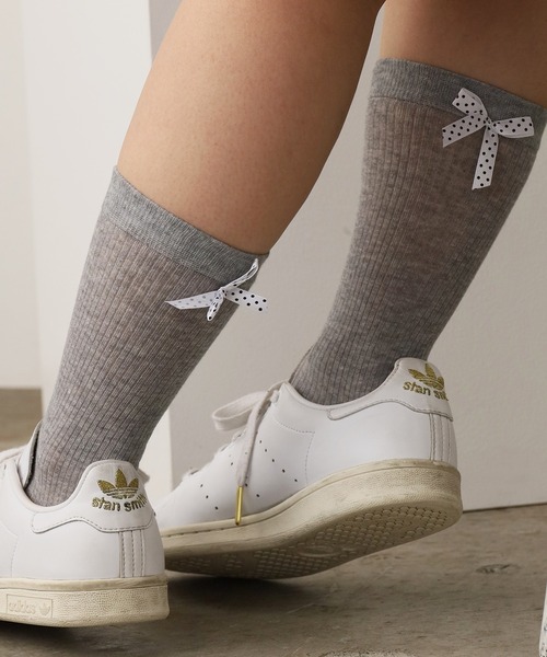 ROOP TOKYO 靴下 Dot ribbon midriff socks /ドットリボン ミドル