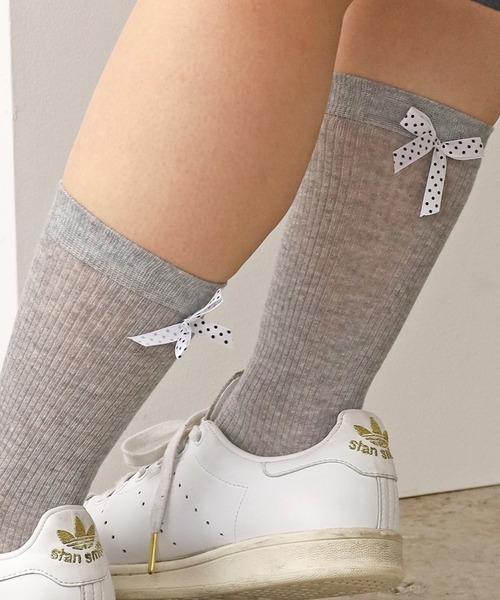 ROOP TOKYO 靴下 Dot ribbon midriff socks /ドットリボン ミドル