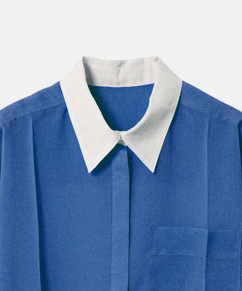 LE CIEL BLEU ブラウス シャツ ボイルフロントプレスシャツ