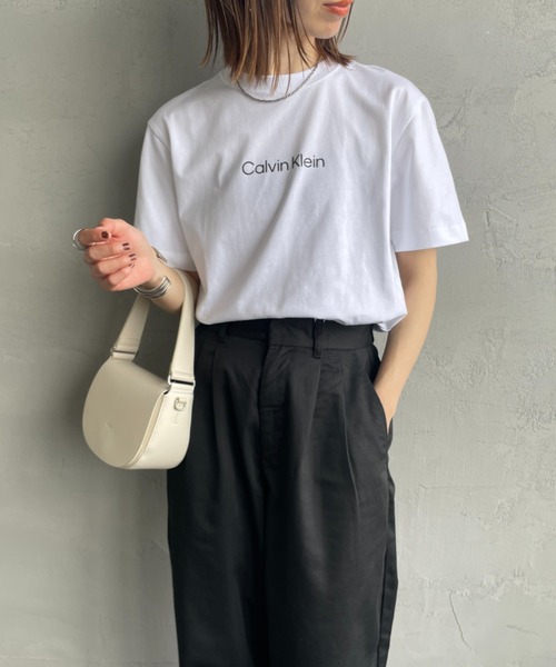 tシャツ 「 /カルバンクライン」 ロゴプリント ショートスリーブTシャツ レディース Calvin Klein（カルバン・クライン）の「[Calvin Klein/カルバン