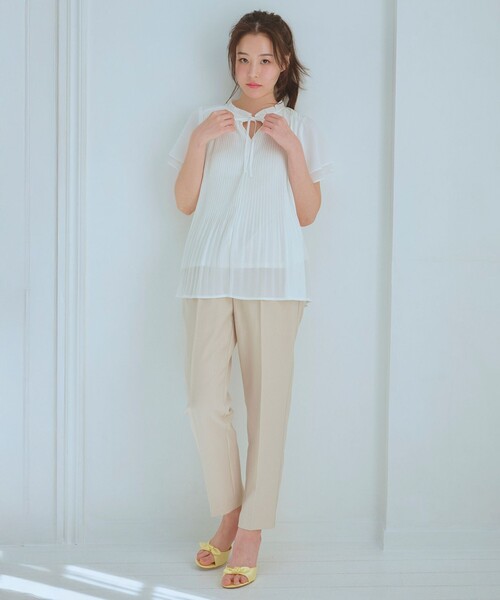 ブラウス シャツ 「2WAY・洗える」シフォンジョーゼットプリーツ ブラウス レディース Feroux ブラウス シャツ 「2WAY・洗える」シフォンジョーゼット