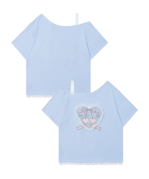 tシャツ レースリボンハートTシャツ レディース