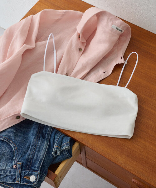 Whim Gazette！カップ付きタンクトップ！白！未使用品 Whim Gazette インナーシャツ 肌着 「myporter」クロップドブラ