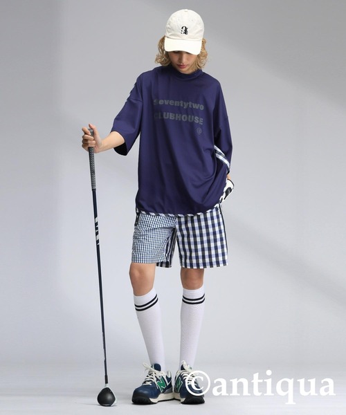 antiqua パンツ 「STCH」チェックハーフパンツ レディース