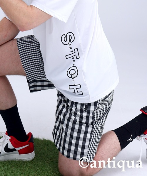 パンツ 「STCH」チェックハーフパンツ レディース メンズ | antiqua | 09