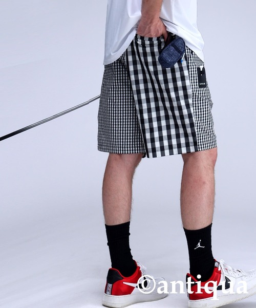 antiqua パンツ 「STCH」チェックハーフパンツ レディース