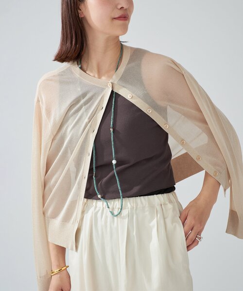 カーディガン Luxe Sheer Knit Short カーディガン レディース